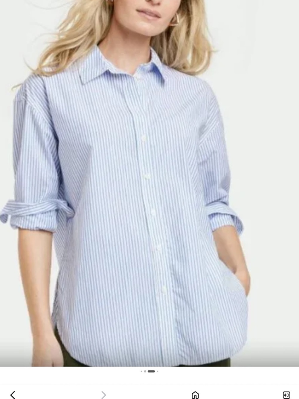 Universal Thread Light Blue White Striped Button-Up Shirt cotton NWOT small
